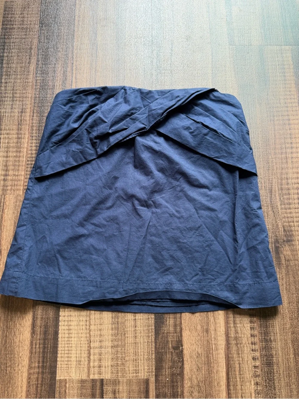 Women’s Navy Blue Strapless Fold-Front Top - Picture 2 of 4